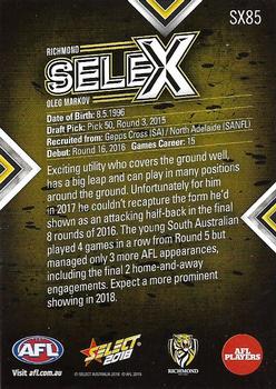 2018 Select Footy Stars - Selex #SX85 Oleg Markov Back